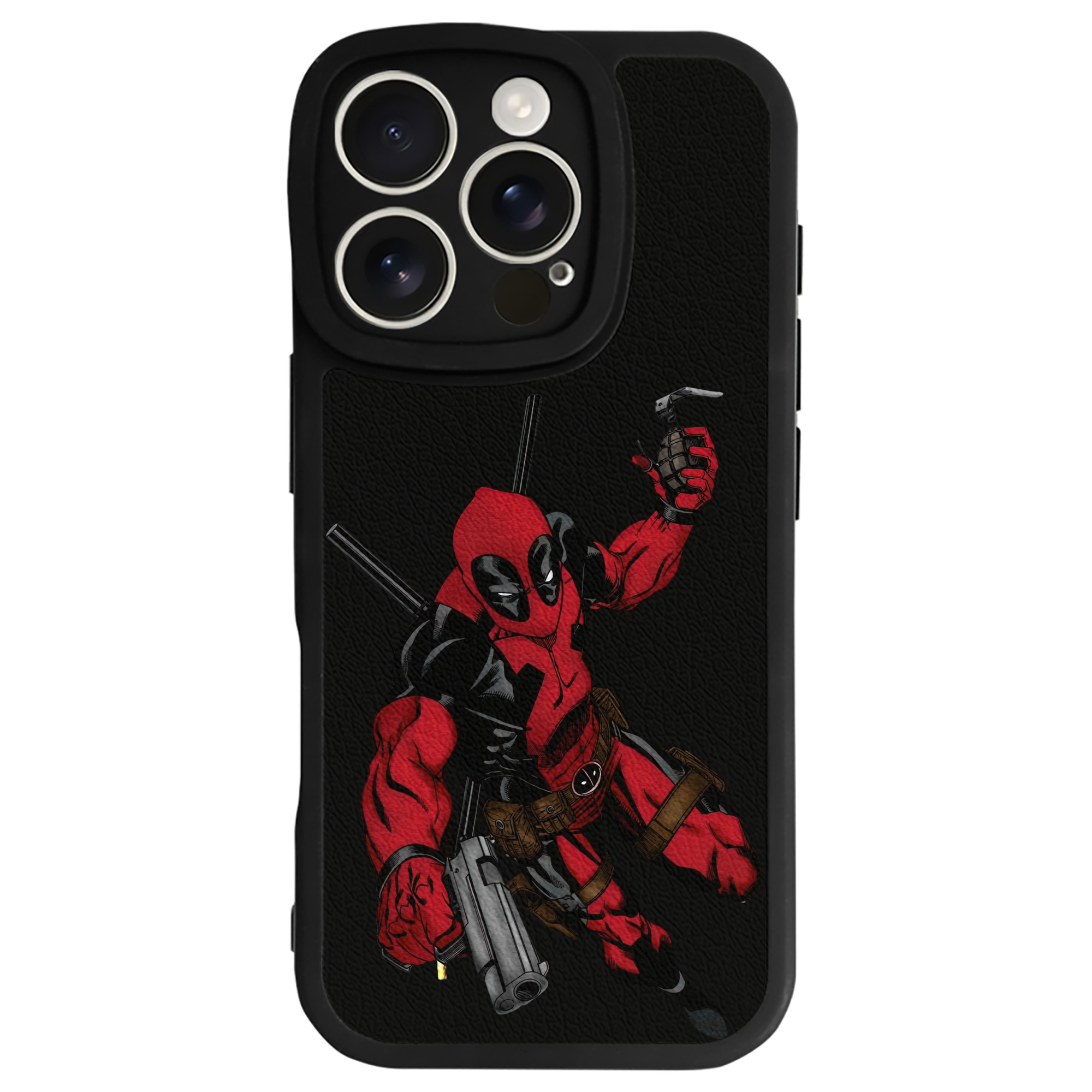 （画像用） Deadpool デッドプール 【iPhone 16シリーズ対応】シリコンスマホケース（レザー調） 材質：シリコン